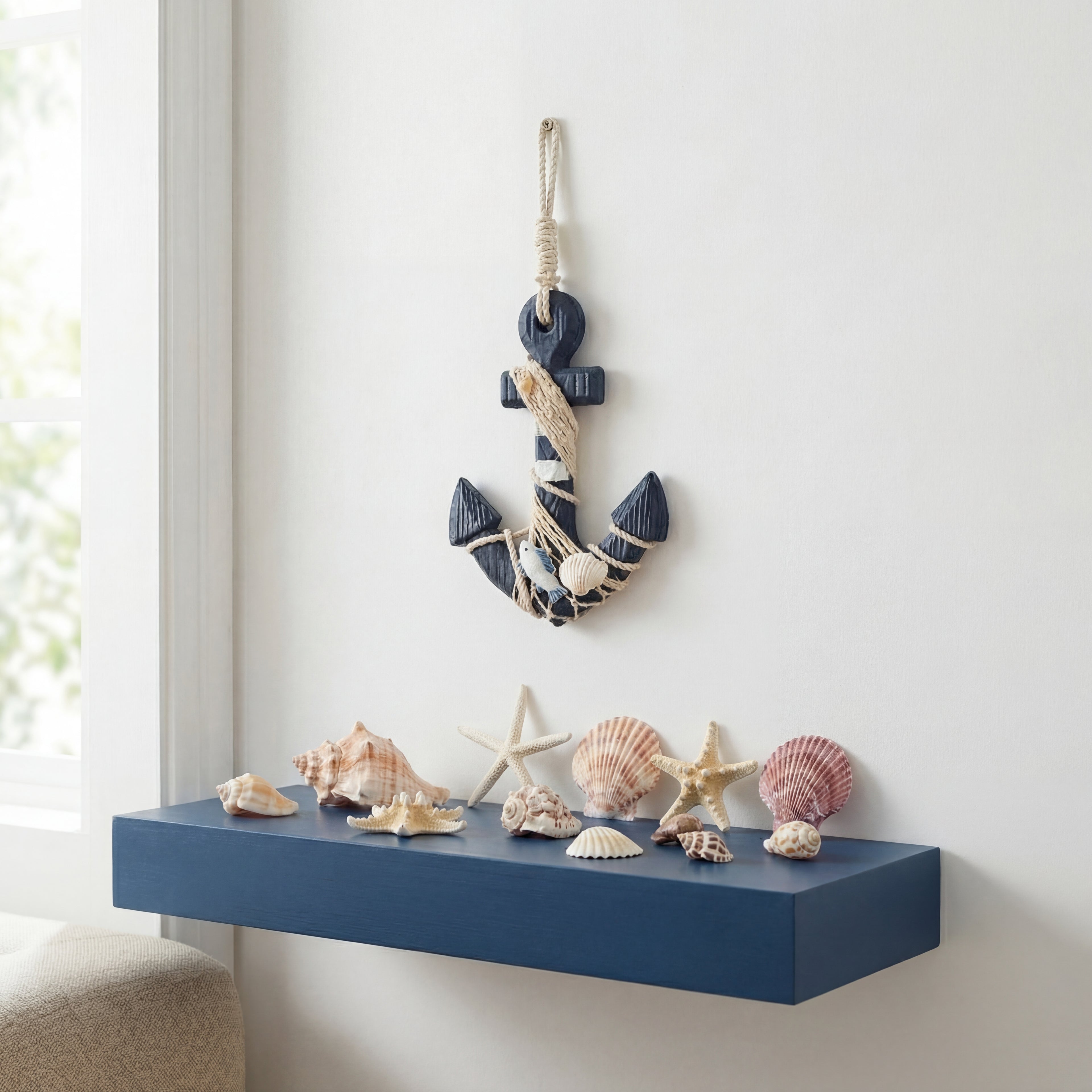 En fin liten båtanker figur i et et koselig rom i et hus. 