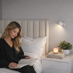 Koselig lys på veggen for lesning på soverom. 