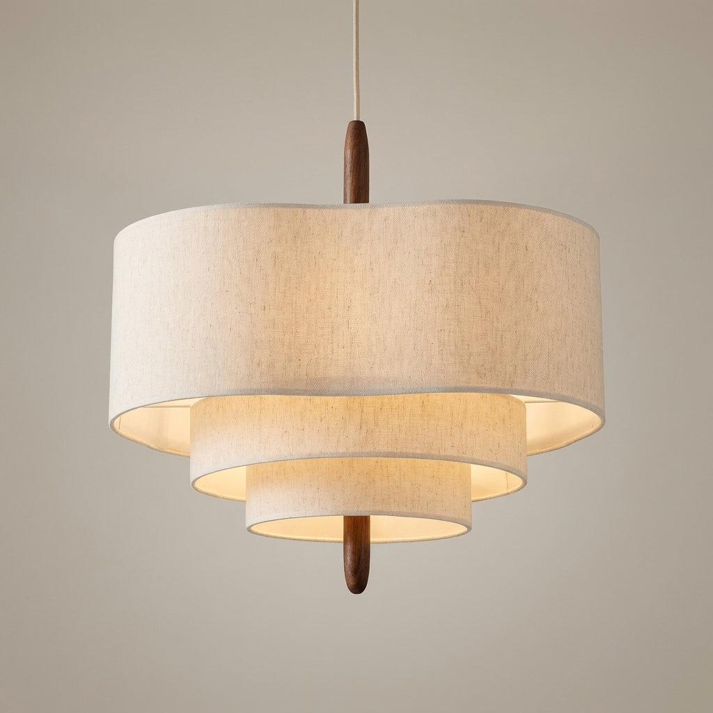 Fin japansk taklampe i et grått studio.