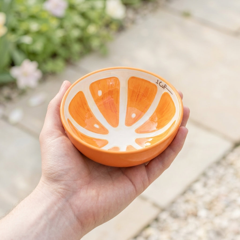 Fin liten appelsindesignet bolle i oransje. 