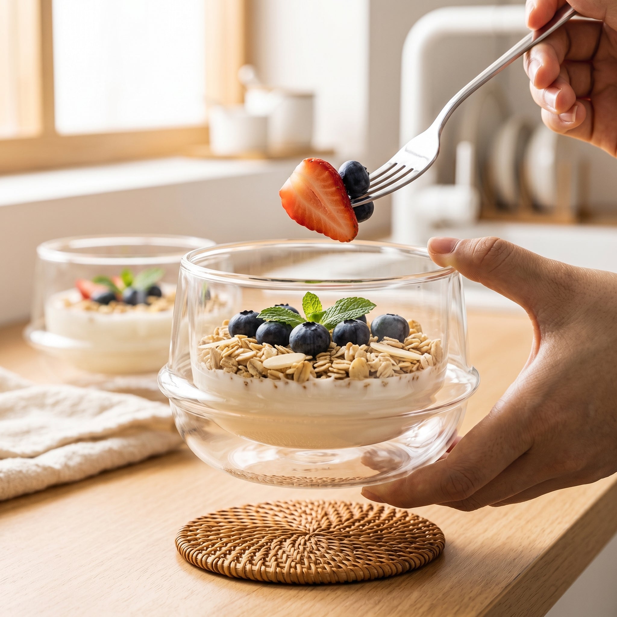 Liten glassbolle perfekt til yoghurt havregryn osv. 