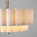 Detaljer av en fin lampen i stoff.