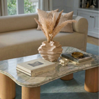Fin beige stor asymetrisk vase
