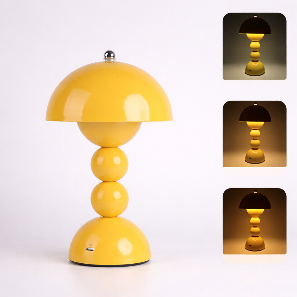 Demonstasjon av lys farge av en gul lampe