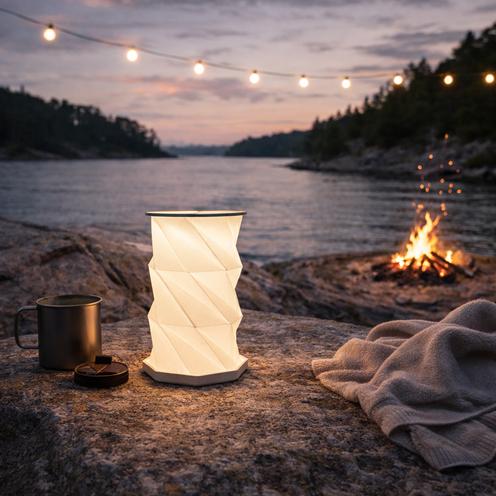 Fin brettbar lampe til camping osv. 