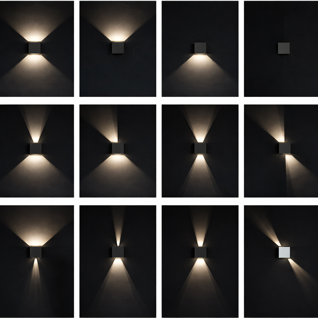 Demonstrasjon av utelysene og hvilke veier det kan lyse. 