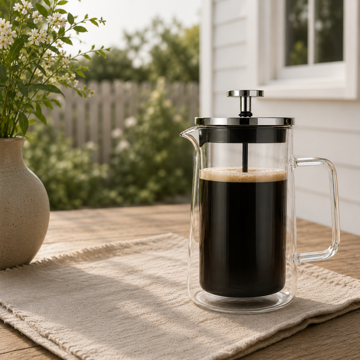 French Press i Dobbeltvegg Borosilikatglass – 350 / 650 / 1000 ml