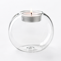 Rundt glass telysholder