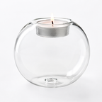 Rundt glass telysholder