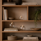 Rundt telysholder i glass med kuleform