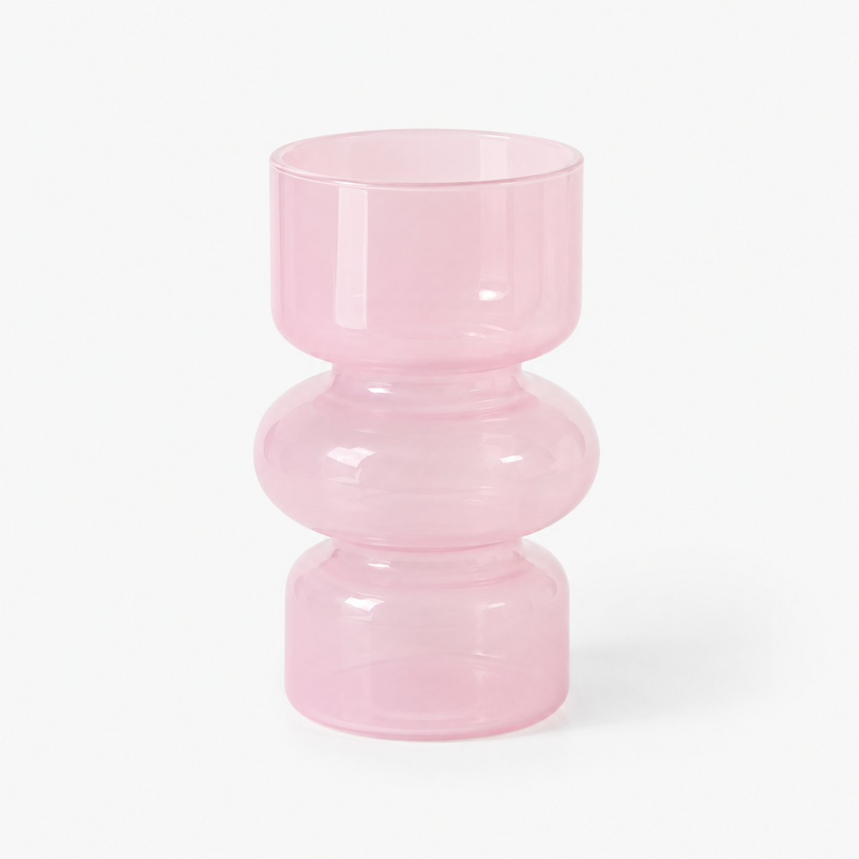 Rosa glass vase i unikt boble design