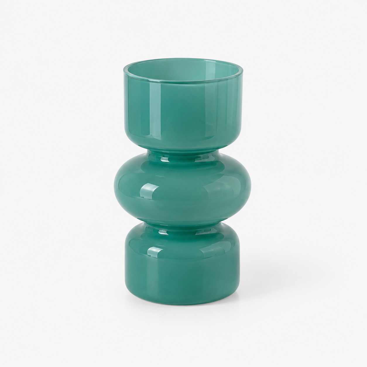 Grønn glassvas i unikt design