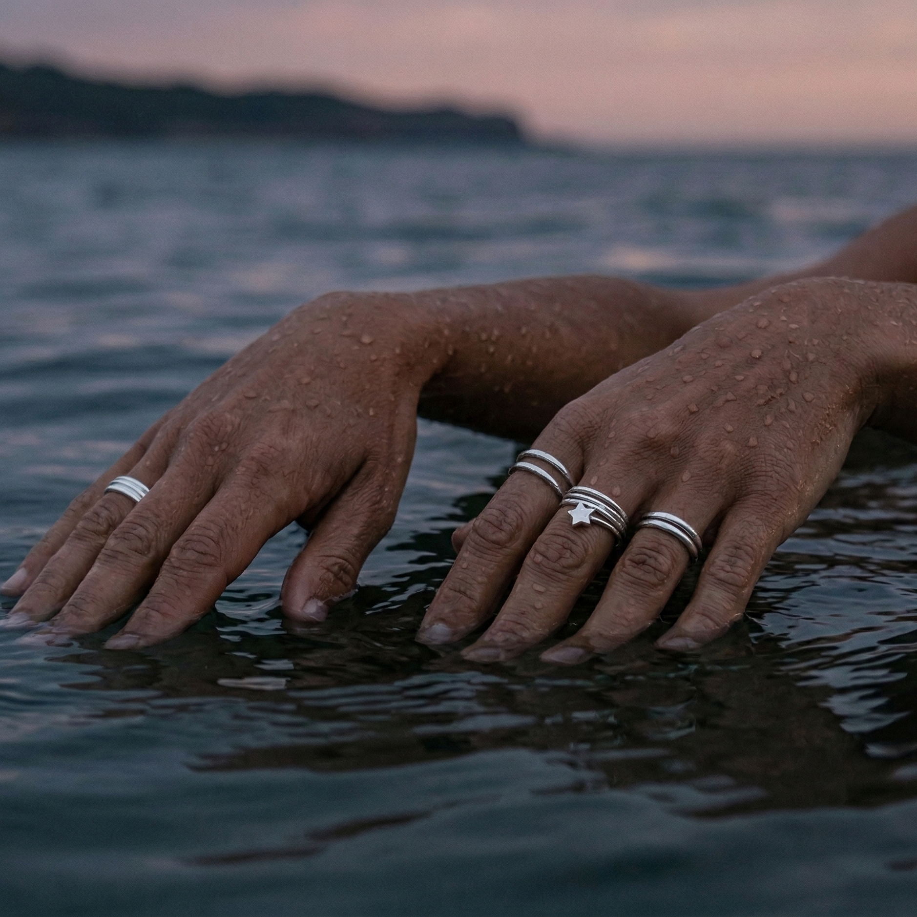 Stjerne Ring i 925 Sterling Sølv – Justerbar