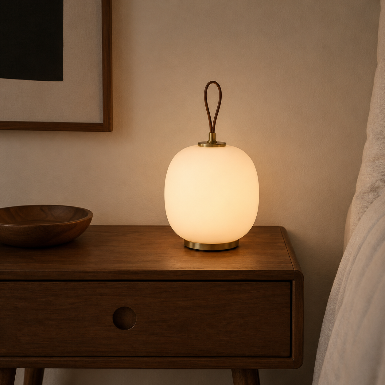 Lampe i glass oval