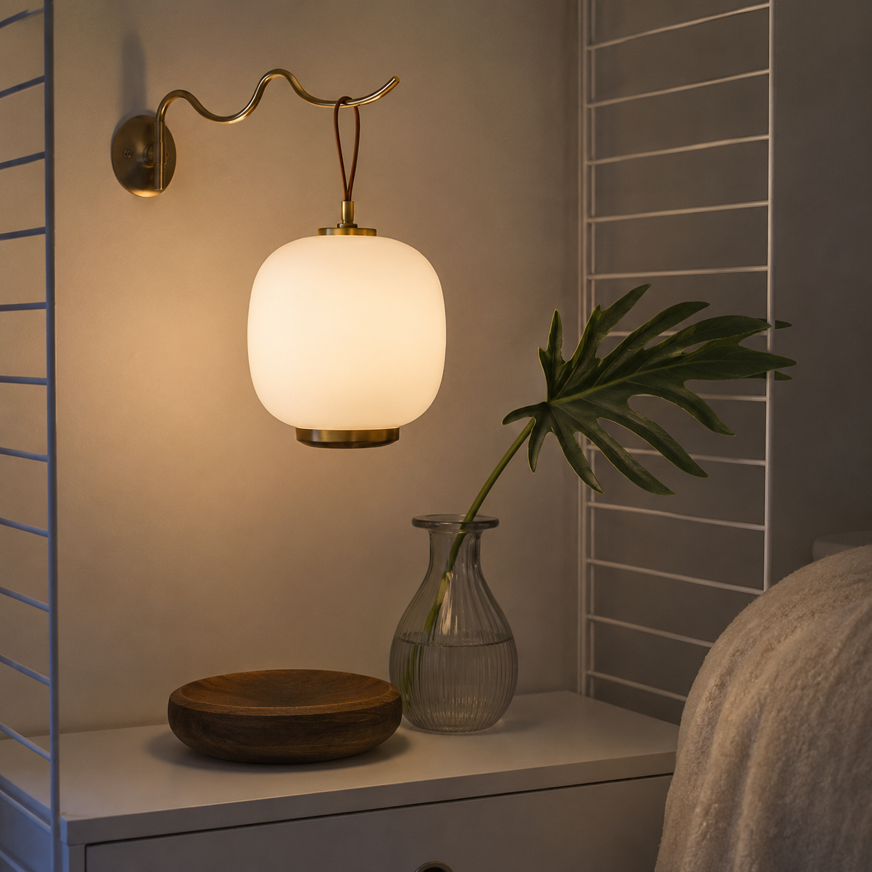 Oval glass lampe hengende