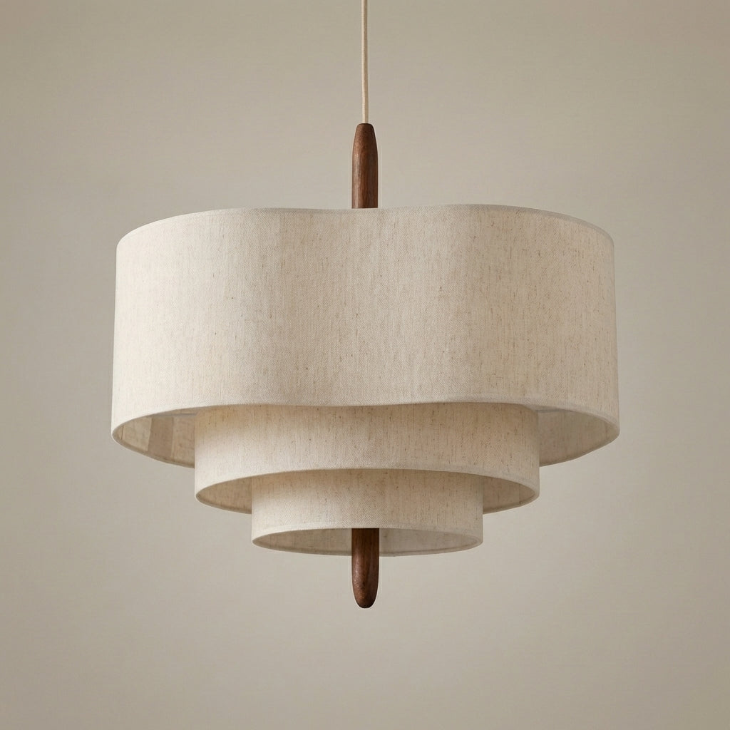 Fin japansk inspirert taklampe i studio. 