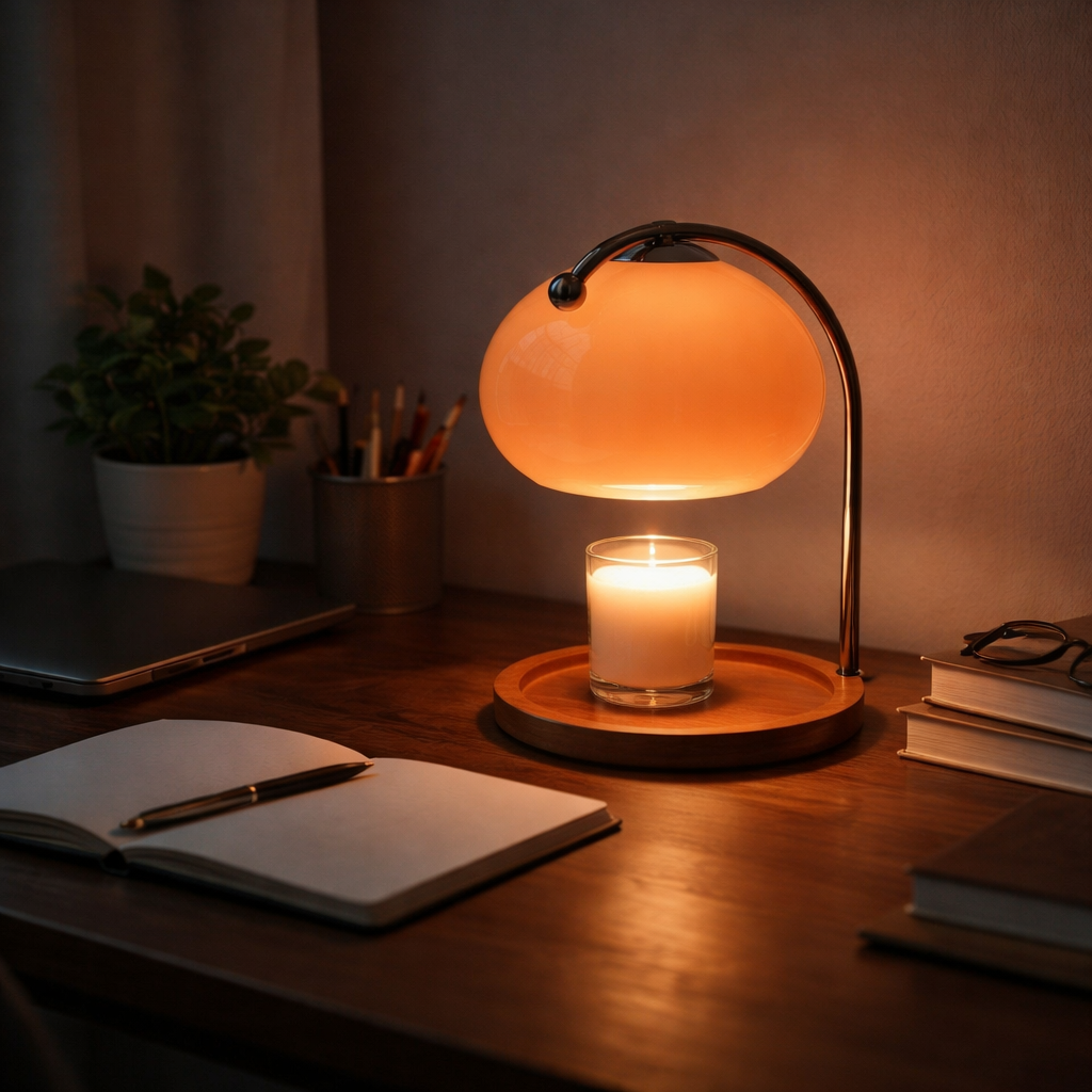 Fin lampe som lyser opp rommet i lys hvit. 