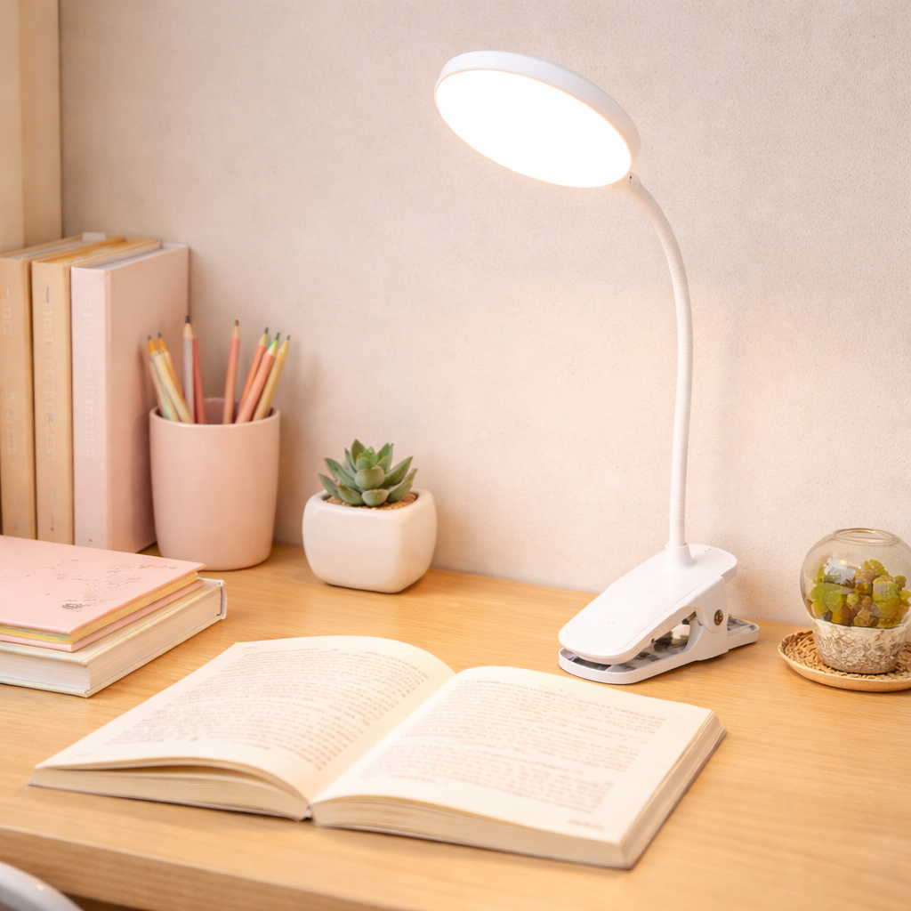 Leselampe til hjemmekontorpult. 