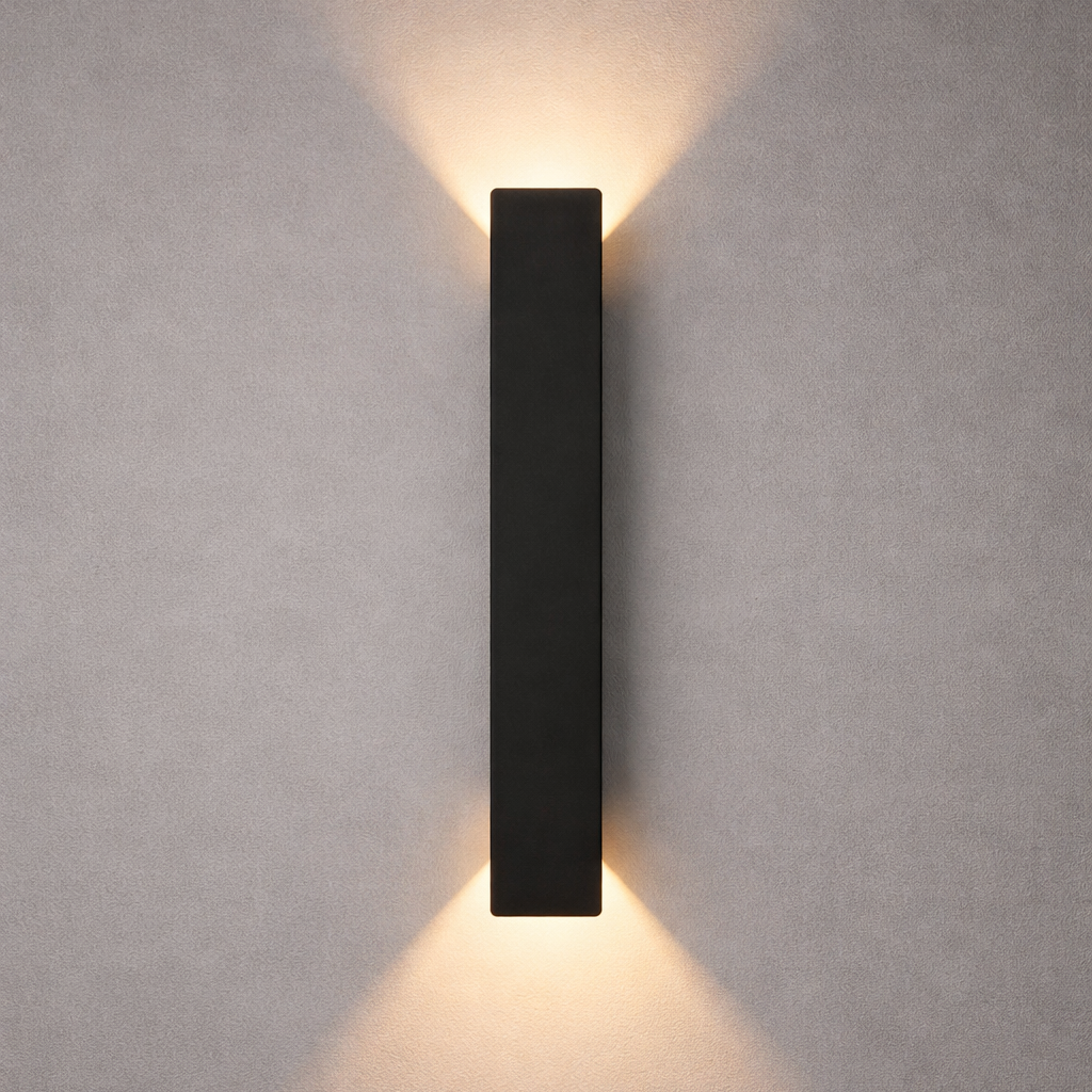 Moderne LED Vegglampe Utendørs – Opp/Ned Lys i Aluminium