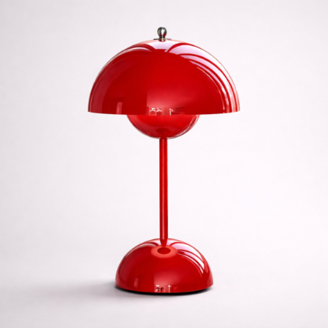 Cute red mini lamp in modern design