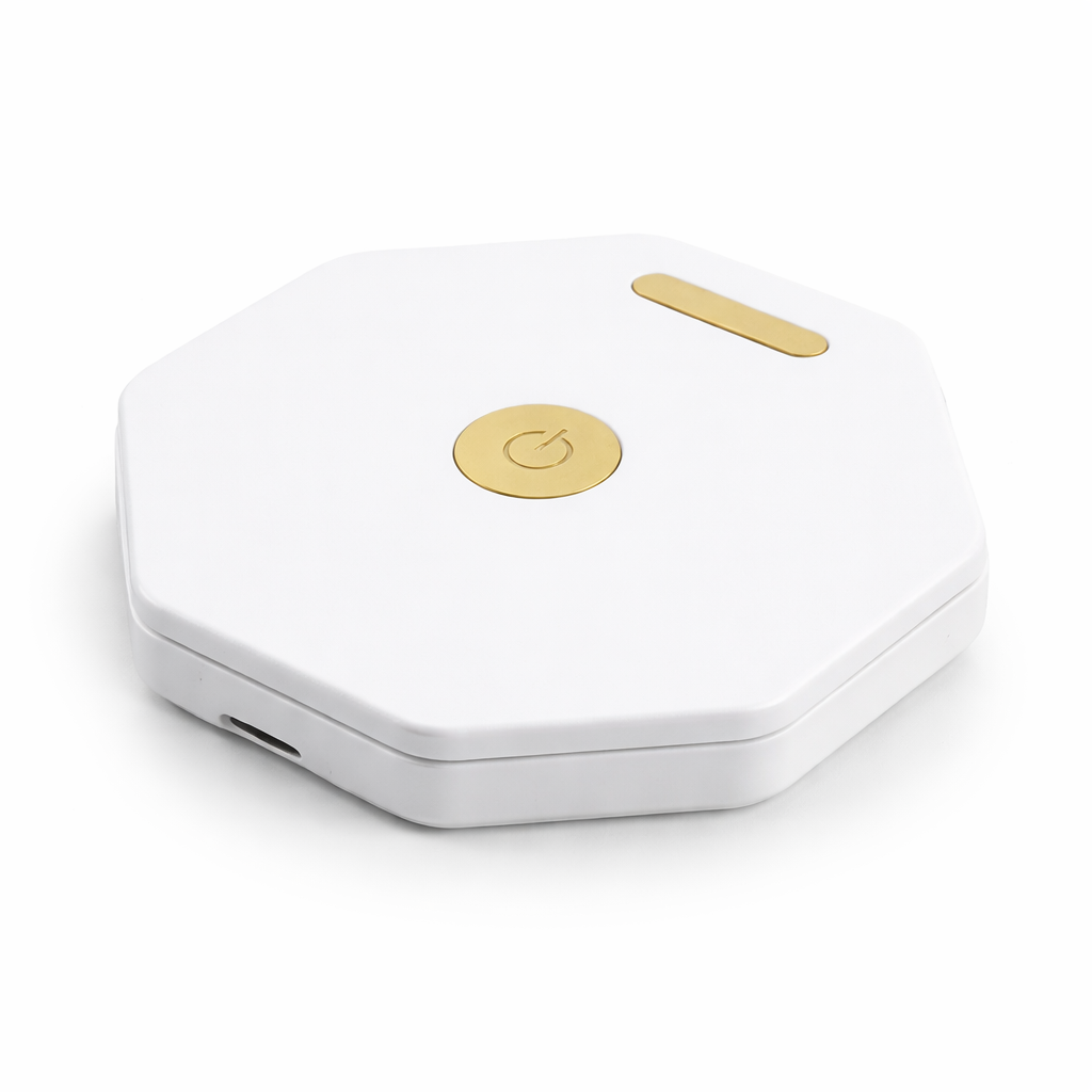 Lyse som er rettet sammen i et hvitt studio. 