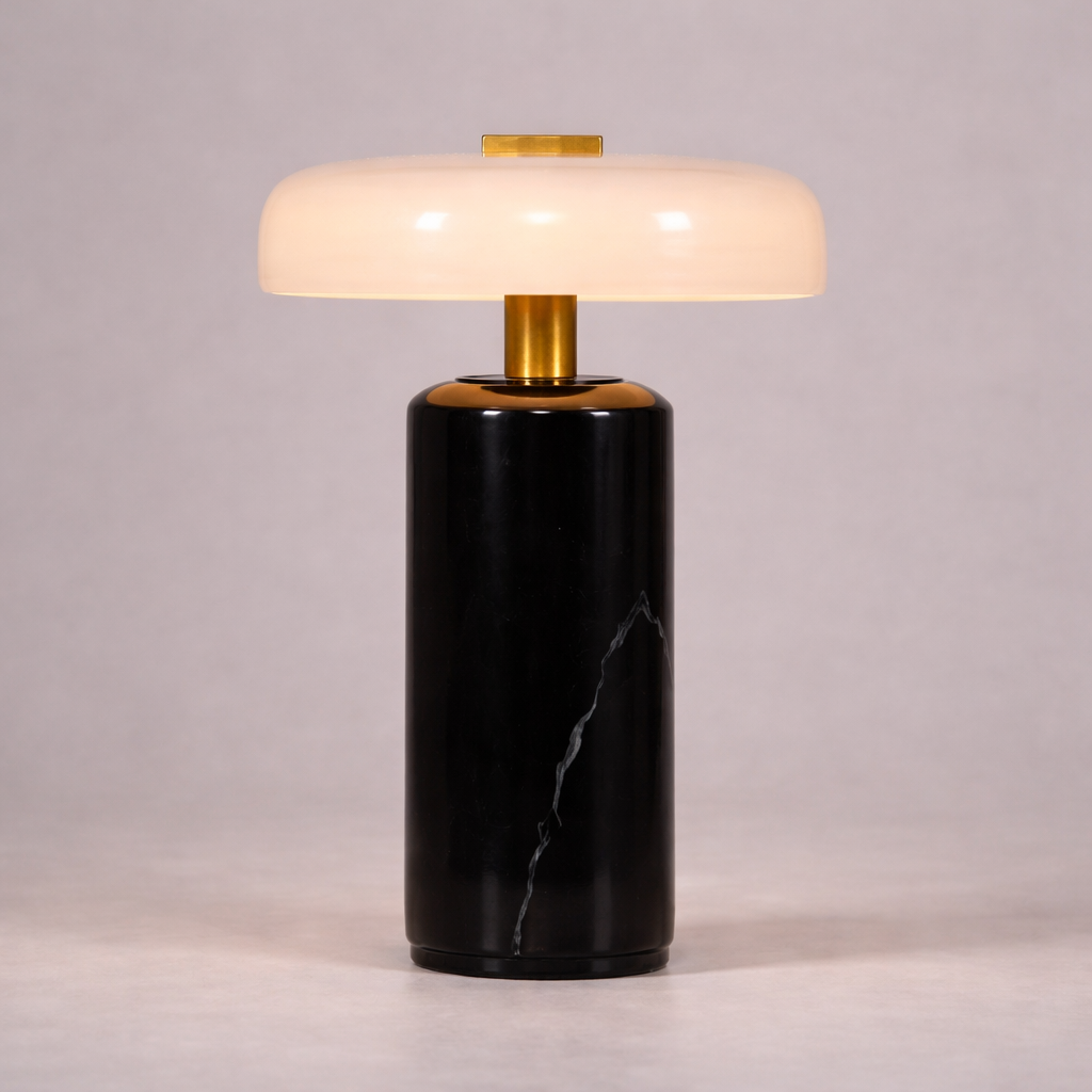 Sort trodlas lampe med led lys