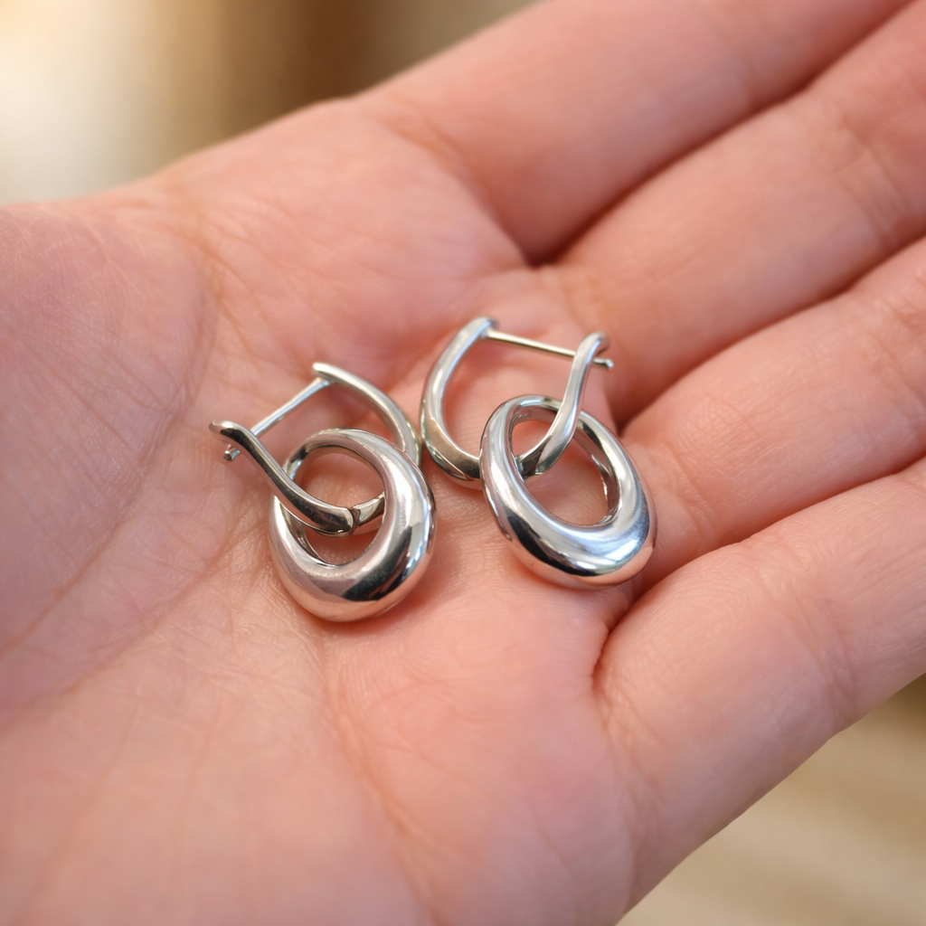 really nice sterling silver double hoops