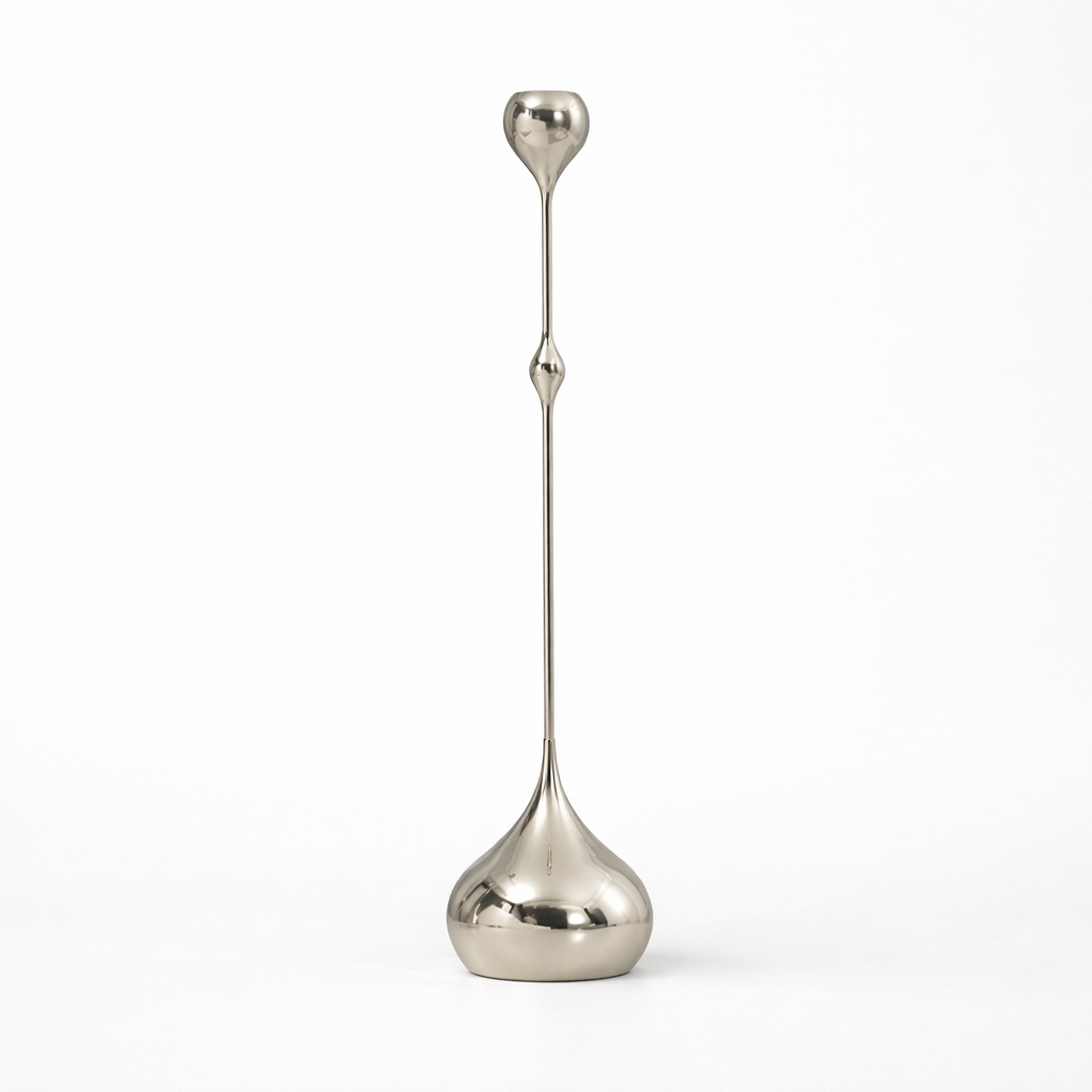 Lysestake i Rustfritt Stål – Skulpturell Form