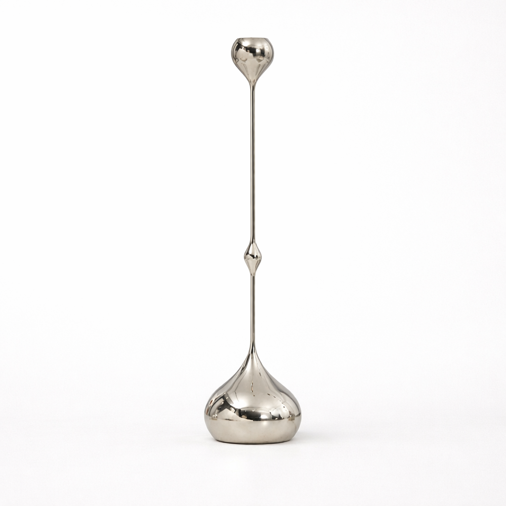 Lysestake i Rustfritt Stål – Skulpturell Form