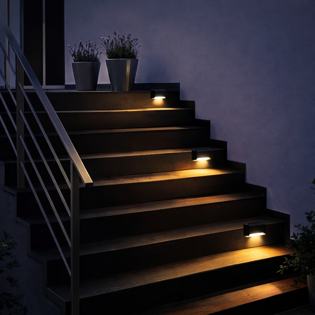 Solar LED Trappelys – Utendørs Vanntett Hagebelysning med Solcelle