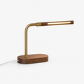 Wooden table lampe in wood and metal. 