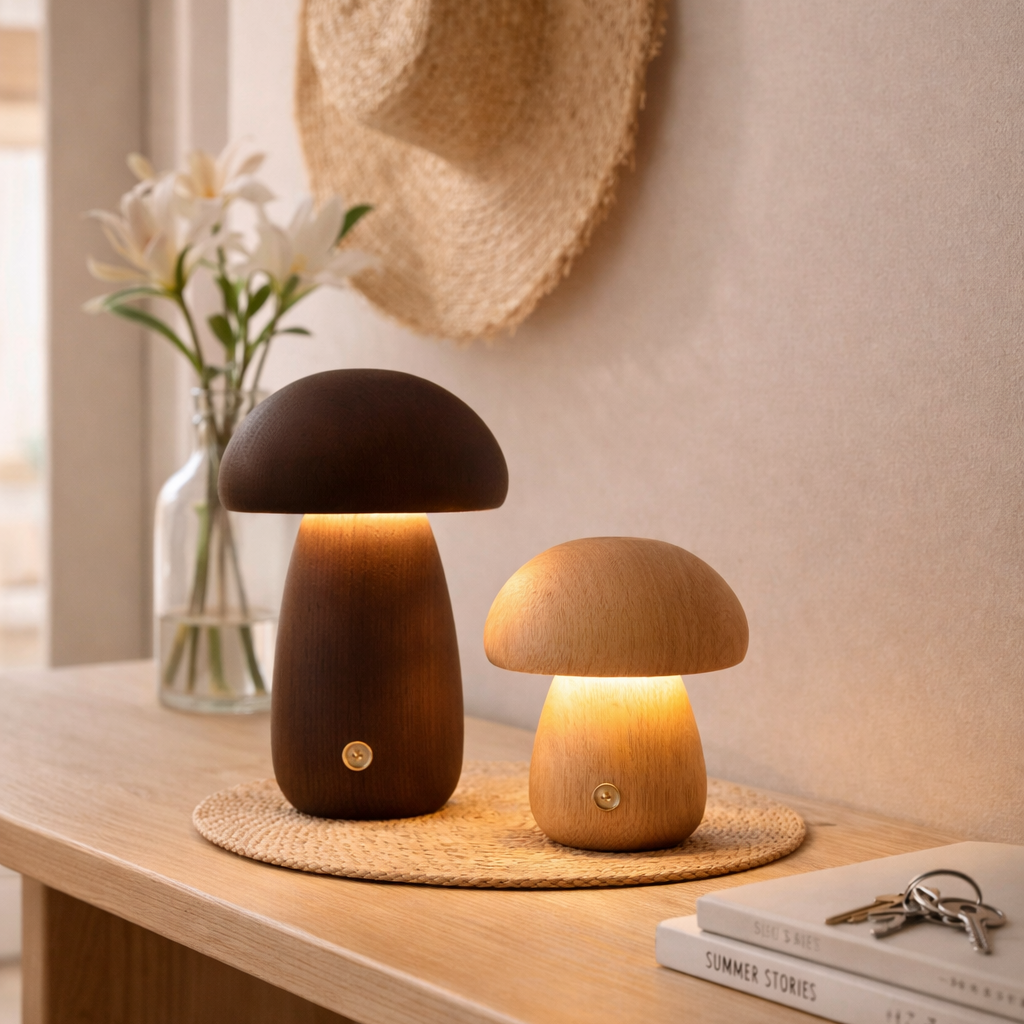 Sopplamper på en hylle i en gang