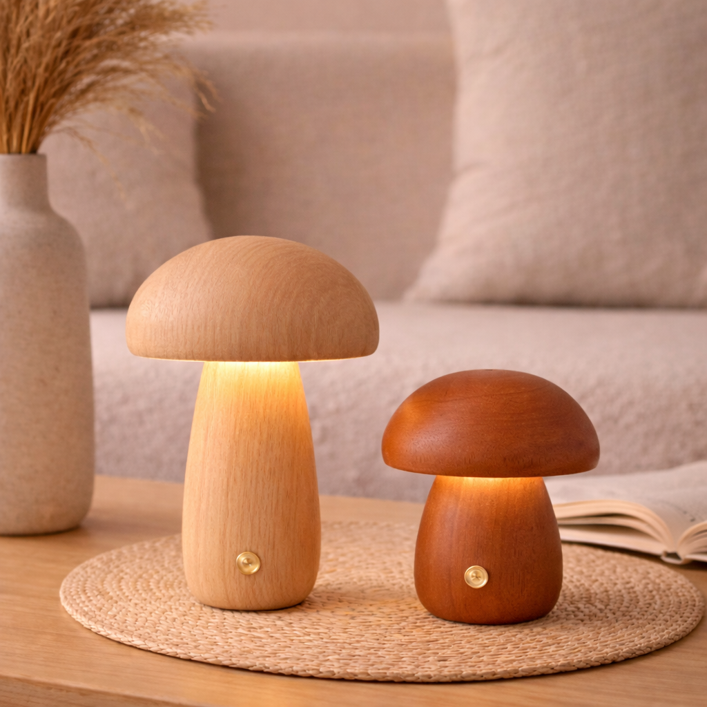 2 sopplamper i ekstre tre i kul form