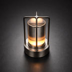 Oppladbar LED Bordlampe i Aluminium & Krystall – Touch Dimmer Atmosfærelampe