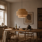 Håndlaget Pendellampe – Boho Taklampe i Naturmateriale