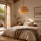 Håndlaget Pendellampe – Boho Taklampe i Naturmateriale
